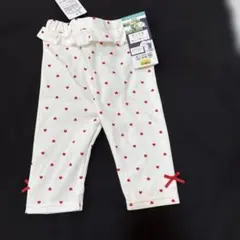 キッズ レギンスパンツ 5分丈 ハート柄 100cm