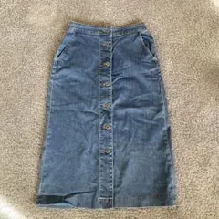 デニムブルー ボタン付きタイトスカート　ユニクロ