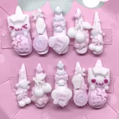 地雷系 量産型 姫系 ハンドメイド ネイルチップ 平成女児