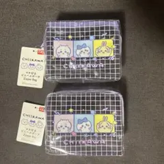 新品　ちいかわ　マチ付きビニールポーチ　２点　ダイソー