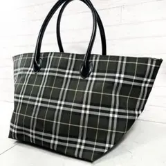 ✨ BURBERRY BLUE LABEL トートバッグ チェック 牛革 舟形のサムネイル