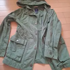 GapKids フード付きオリーブグリーンジャケット M