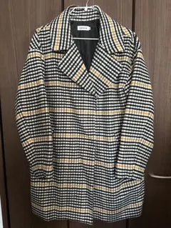 【LEPSIM】チェック柄ウールコート Mサイズ