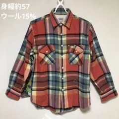 チェック長袖シャツジャケット