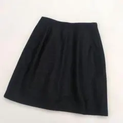 シャンブルドゥシャーム ウール混 ミニスカート 黒 F 台形 美シルエットのサムネイル