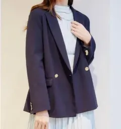 本日限定値下げ！CELFORD 袖スリットテーラードジャケット 36　ネイビー