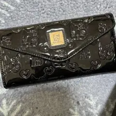 Rebecca Bonbon 猫模様 三つ折り財布 ブラック