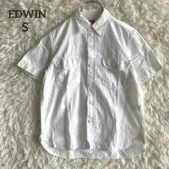 EDWIN エドウィン◇リネン混 シャツ 白 半袖 ポケット デザイン S