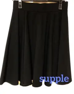 安心の日本製《supple》ブラック　フレアスカート　M  綺麗めコーデにも