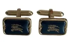 美品✨ バーバリー カフス ブルー ホースロゴ ゴールド ネイビー