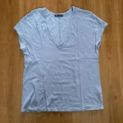 新品 未使用 タグなし ZARA フレンチスリーブ Vネック 半袖 Tシャツのサムネイル