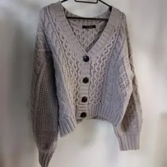 w closet ケーブル編み ニットカーディガン