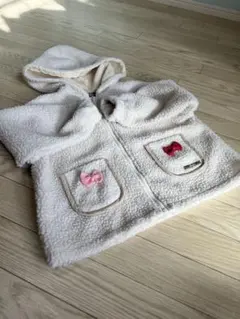 ホワイト ボアコート　もこもこ　ジャケット120cm