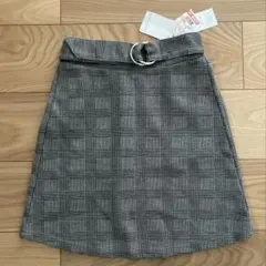 【新品未使用】スカート 150サイズ グレー チェック