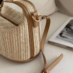 ✨ベルトハンドル ストロー ショルダーバッグ 韓国 10代 20代 新品