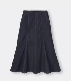 GU デニムマーメイドスカートQ M ネイビー 紺 ジーユー ロング丈