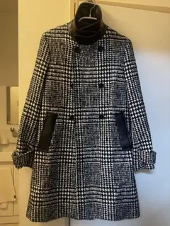 チェック柄ウールコート