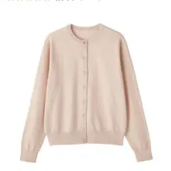 無印良品 Mサイズ ＵＶカット強撚コットンクルーネックカーディガン ライトピンクのサムネイル