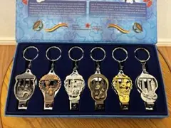 【海外限定】ディズニー ミッキー 爪切り＆栓抜き 6個セット キーホルダー レア