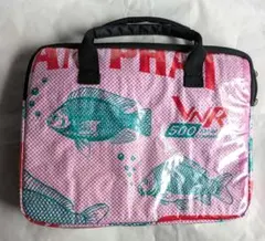飼料袋リメイク パソコンバッグ アイパッドバッグ 魚 ピンク ベトナム