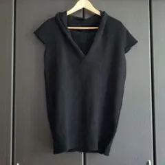 ミズイロインド mizuiroind ディープVネックプルオーバー 半袖 ニット