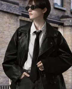 レザーライダースジャケット 黒