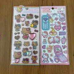新品 正規品 2枚セット キティ キラキラストーン シール 日焼けキティ 平成