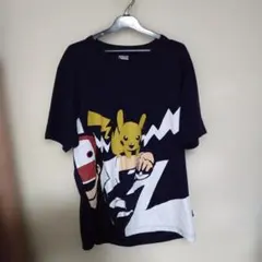 ユニクロポケモン ピカチュウ Tシャツ ネイビー 半袖サイズ メンズ L