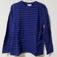 限定値下げ ビューティー&ユース 長袖ボーダー S 青黒 古着