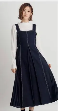 grove デニムサイドプリーツジャンドレ