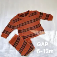 GAPベビー ワッフル素材 セットアップ ブラウン ボーダー