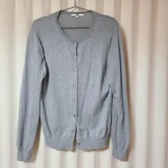 ユニクロ UVカット クルーネックカーディガン グレー XL