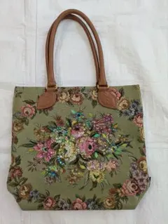 【美品】Think Bee! シンクビーハンドバッグトートバッグ花柄スパンコール