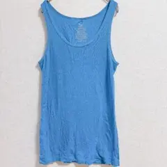 大きいサイズ 水色 タンクトップ ノースリーブ インナー 夏 【XL】