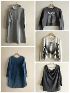 レディースまとめ売り　M〜Lサイズ混合　ボアスウェットワンピース　ニット