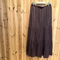 【アースミュージックアンドエコロジー】ロングスカート　ティアード　ウエストゴム