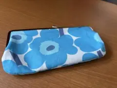 marimekko　マリメッコ　ウニッコ　がま口ポーチ　水色
