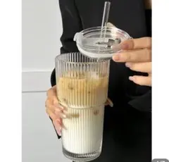 ストライプデザイン ガラス製タンブラー