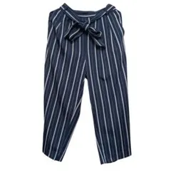レディース　ズボン　Mサイズ　パンツ　ストライプ　ネイビー　グローブ　リボンのサムネイル