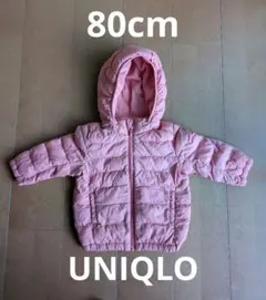 【80cm】ユニクロ UNIQLO ピンク フード付き 中綿コート