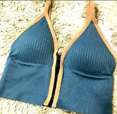 しゃけお様 リクエスト 2点 まとめ商品 フロントジップ ブラトップ青&黒