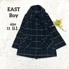 イーストボーイ ピーコート チェック柄 カジュアル フルジップ グリーン 【L】