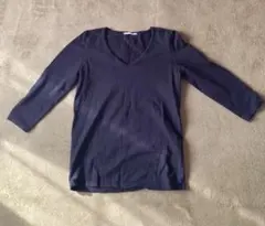 UNIQLOユニクロ黒Vネック 長袖カットソーLサイズ