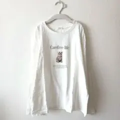 CINEMA CLUB 長袖Tシャツ M 猫プリントのサムネイル