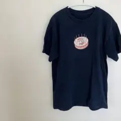 ケーキプリント 黒 半袖Tシャツ