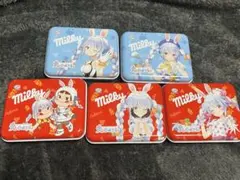 ホロライブ　兎田ぺこら　ミルキー缶 5個セット