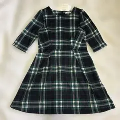 新品未使用タグ付 チェック柄 七分袖ミニワンピース Fのサムネイル