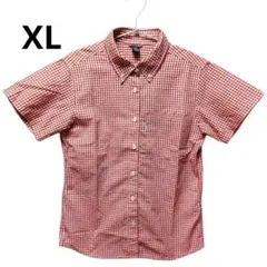 【美品・XL】モンベル 半袖シャツ ギンガムチェック 赤 ドライ サッカー生地のサムネイル