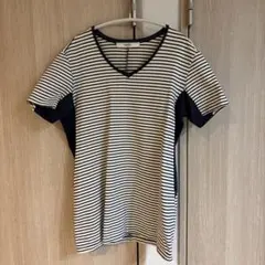 VADEL ストライプ VネックTシャツ