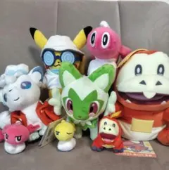ポケセン ぬいぐるみセット 8体 ポケモン ピカチュウ ロコン シャリタツ